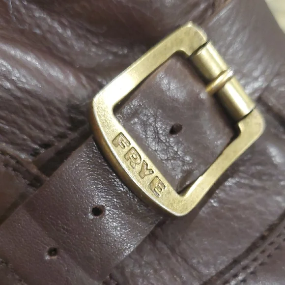 Frye Dark Brown Leather Moto Boots - Picture 9 of 12